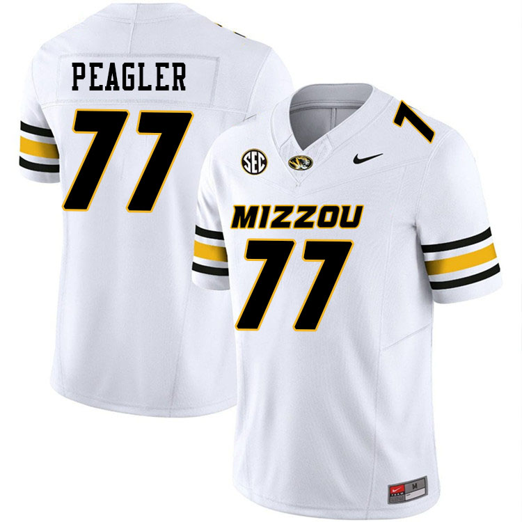 Men #77 Curtis Peagler Missouri Tigers College Football Jerseys Stitched-White